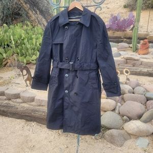 Black Military Overcoat Zipper Lining